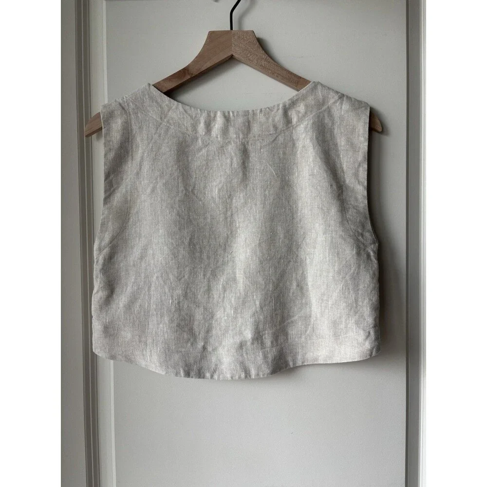 Posse 100% Linen Size XXS Martina Cropped Women’s Shirt - Picture 5 of 5